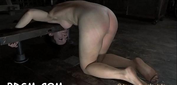 Clamped up girl gets her fuck holes tortured